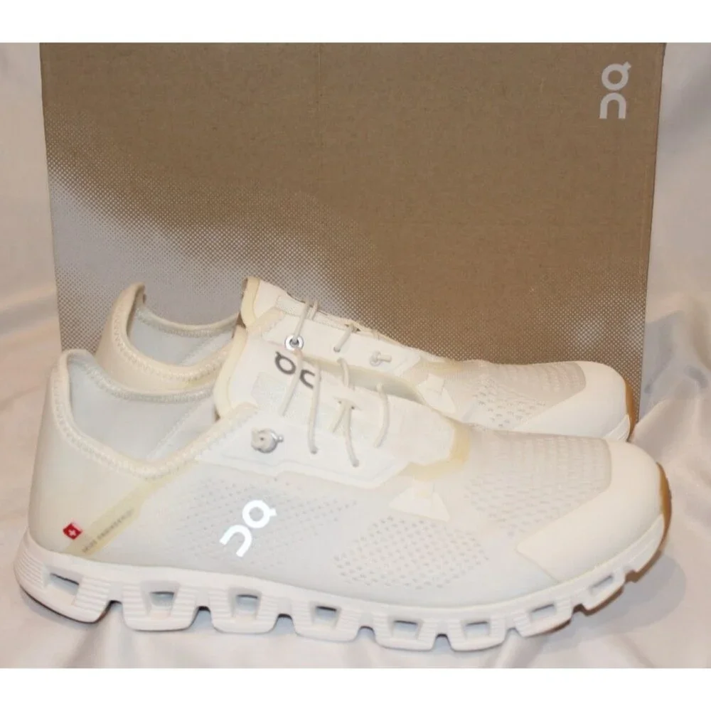 ON CLOUD WOMEN'S CLOUD 5 RUNNING ATHLETIC SNEAKERS‎ WHITE SZ 6.5 NIB